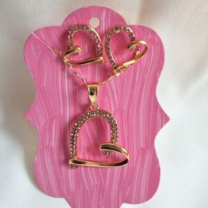 Gold Plated Heart Jewelry Set